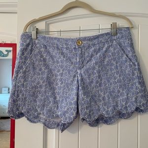 Lilly Pulitzer Blue Scalloped Shorts